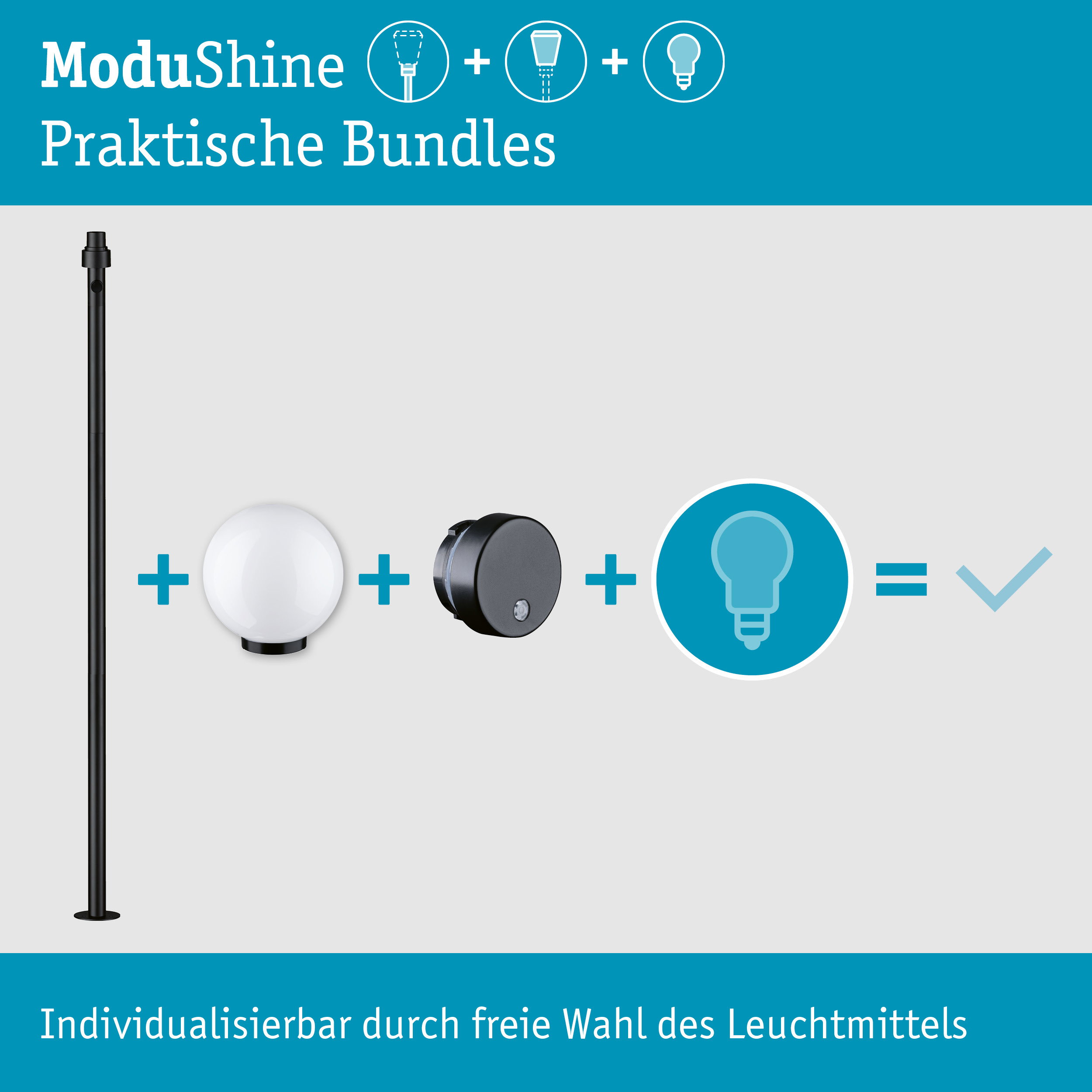 Set ModuShine Poller Taleno Hoch mit Sensor Anthrazit