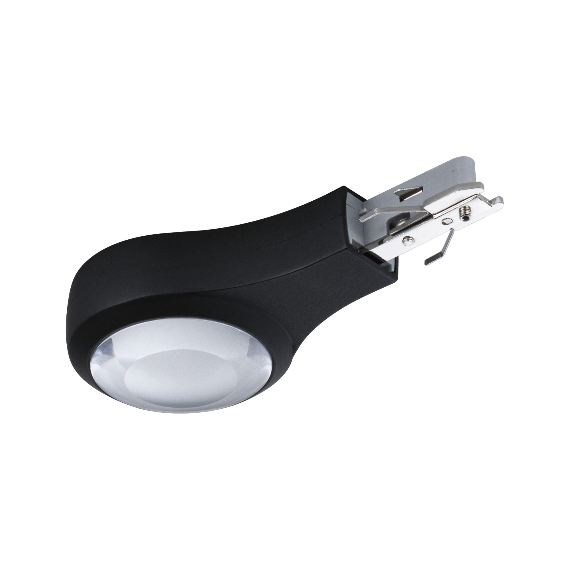 URail Connector End caps 123x57mm 5,3W Black Black LED spotlight with silver metal clip for versatile indoor lighting solutions