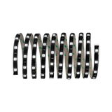 Flexible LED strip light with black backing and white LEDs for versatile lighting applications