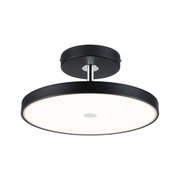 Runde Deckenleuchte aus schwarzem Metall mit weißem Diffusor für modernes LED Wohnzimmerlicht