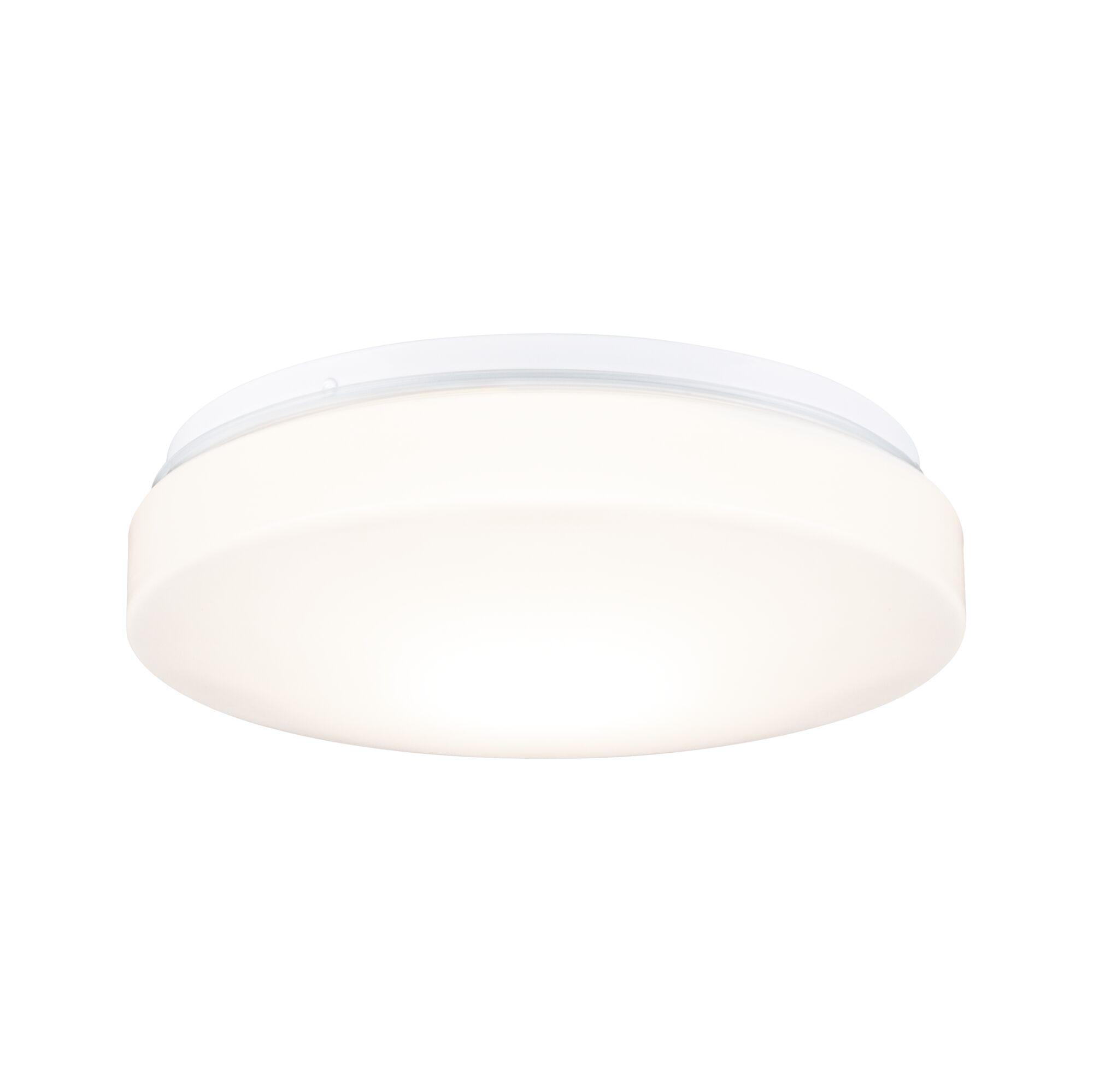 Stropní svítidlo Axin IP44 E27 230V max. 18W Bílá Runde Deckenleuchte aus weißem Kunststoff mit warmweißem LED-Licht für Wohnräume