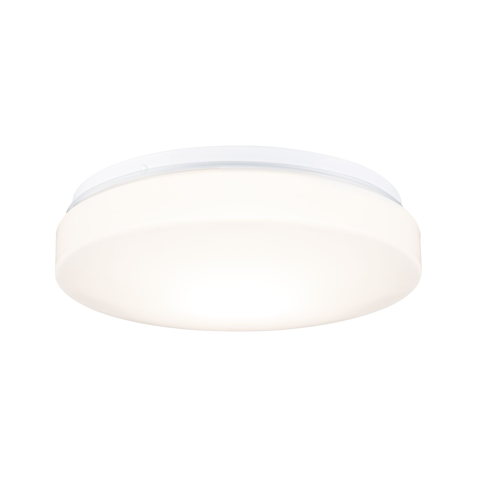 Deckenleuchte Axin IP44 E27 230V max. 18W Weiß Runde weiße Deckenleuchte aus Kunststoff mit warmweißem LED-Licht für Wohnräume