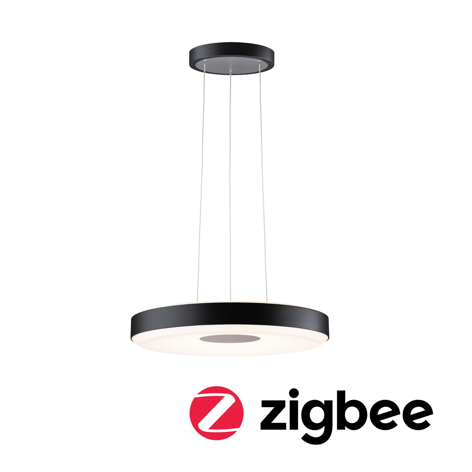 Luminaire en suspension LED Smart Home Zigbee 3.0 Puric Pane 2700K 1.200lm / 700lm 11 / 1x7W Noir/Gris gradable