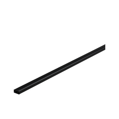 Black aluminum rail for LED lighting, slim design for modern lighting systems