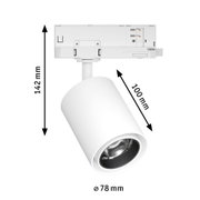 Weißer LED-Strahler aus Metall mit 142 mm Höhe und 78 mm Durchmesser für moderne Innenbeleuchtung