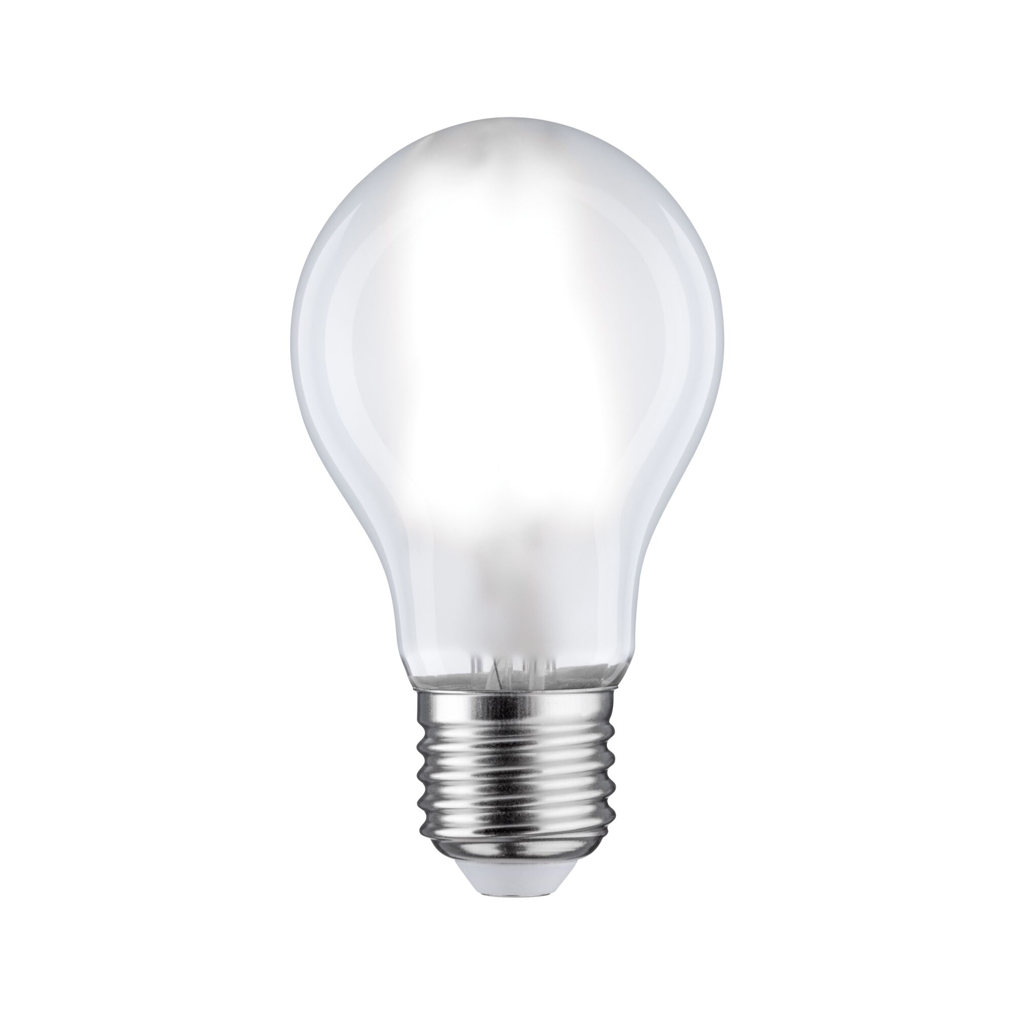 Klassische Glühbirne mit transparentem Glas und Metallfassung für energiesparende Beleuchtung