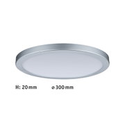 Rundes LED-Deckenpanel aus silbernem Aluminium mit weißem Diffusor, 300 mm Durchmesser