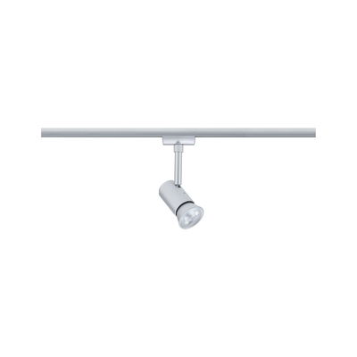 Projecteur LED moderne en métal argenté sur rail pour un éclairage flexible