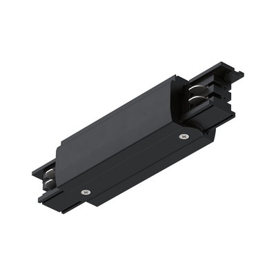 Black aluminum connector for track lighting with screws, modern lighting accessory