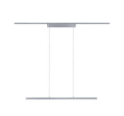 Moderne LED-Pendelleuchte aus silbernem Aluminium mit schlankem Design für Wohnräume