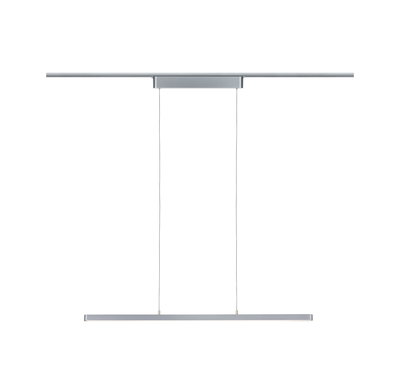 Moderne LED-Pendelleuchte aus silbernem Aluminium mit schlankem Design für Wohnräume