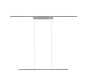 Moderne LED-Hängeleuchte aus Aluminium in Silber mit schlankem Design für Wohnräume