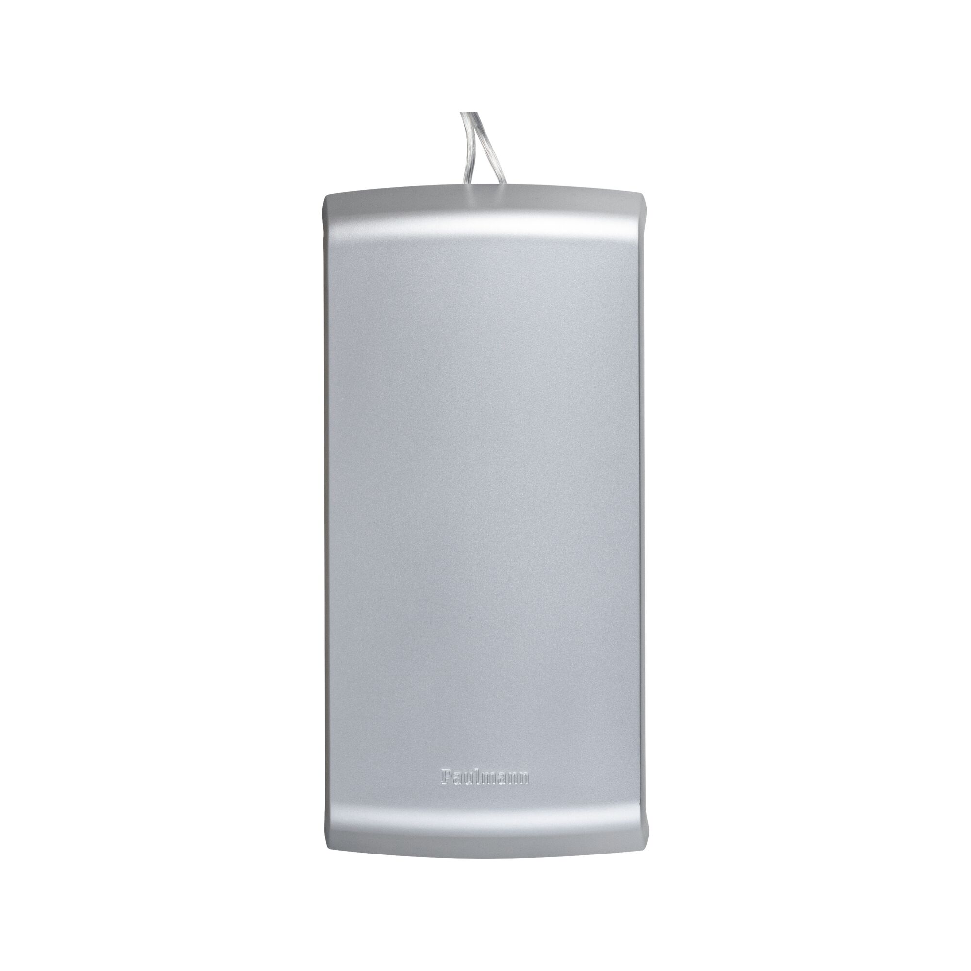 Silver rectangular Paulmann metal transformer with cable for LED lighting solutions