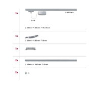 Silver aluminium track connector with cable, 1000 mm length, for LED track lighting systems