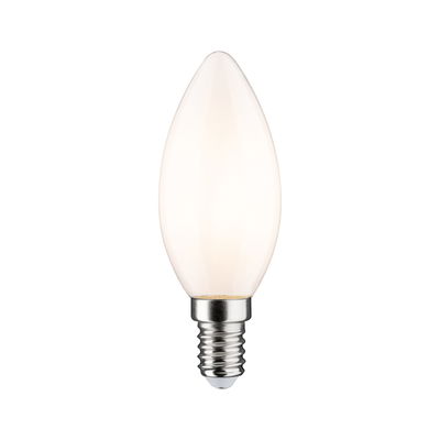 Ampoule LED bougie blanche mate avec culot E14 pour éclairage économique