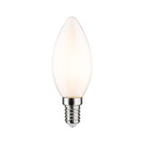 Ampoule LED bougie blanche mate avec culot E14 pour éclairage économique
