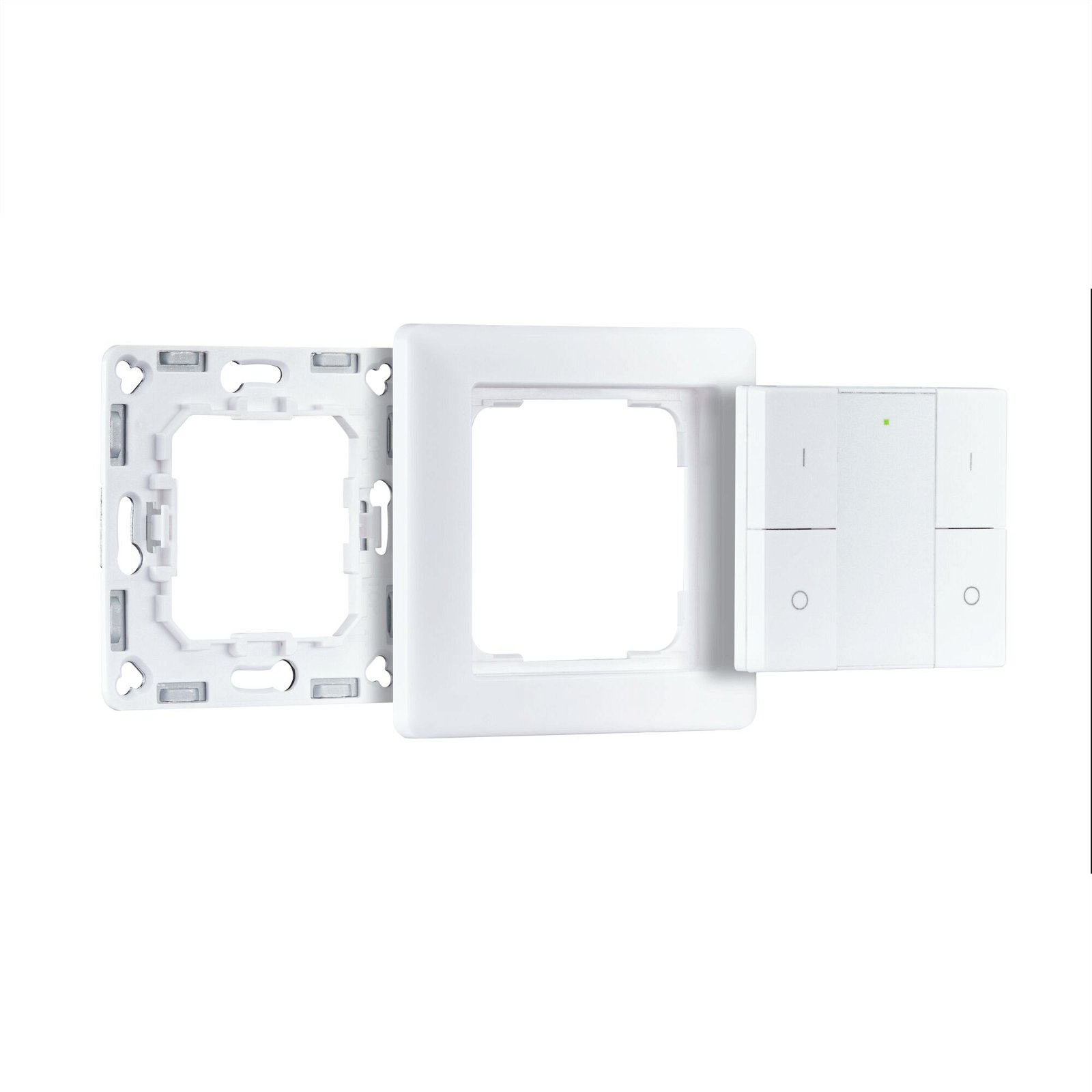 Preisattraktives Starterset Smart Home smik Gateway mit Wandtaster + LED Einbauleuchte Nova Plus Coin Basisset schwenkbar Tunable White
