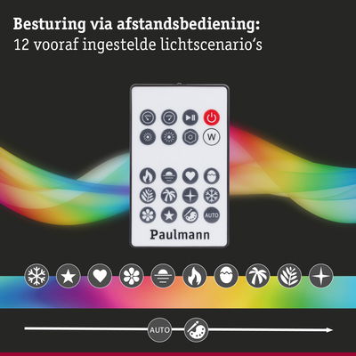 Afstandsbediening met 12 vooraf ingestelde lichtscenario’s voor gekleurde LED-verlichting en lichtregeling