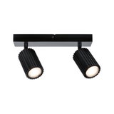 Schwarze LED-Deckenleuchte mit zwei verstellbaren Strahlern aus Aluminium für moderne Raumbeleuchtung