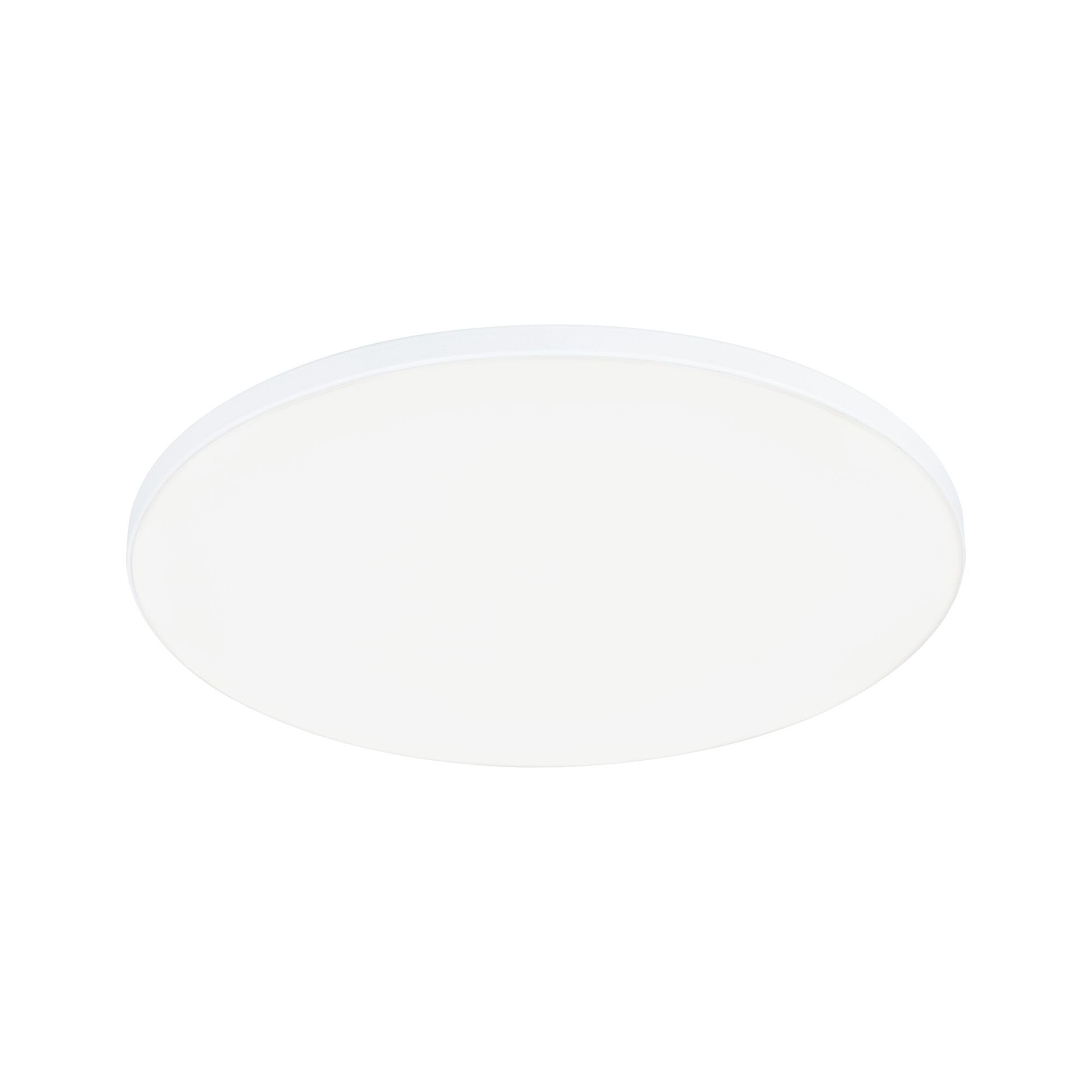 Round white LED ceiling light made of plastic for modern home lighting