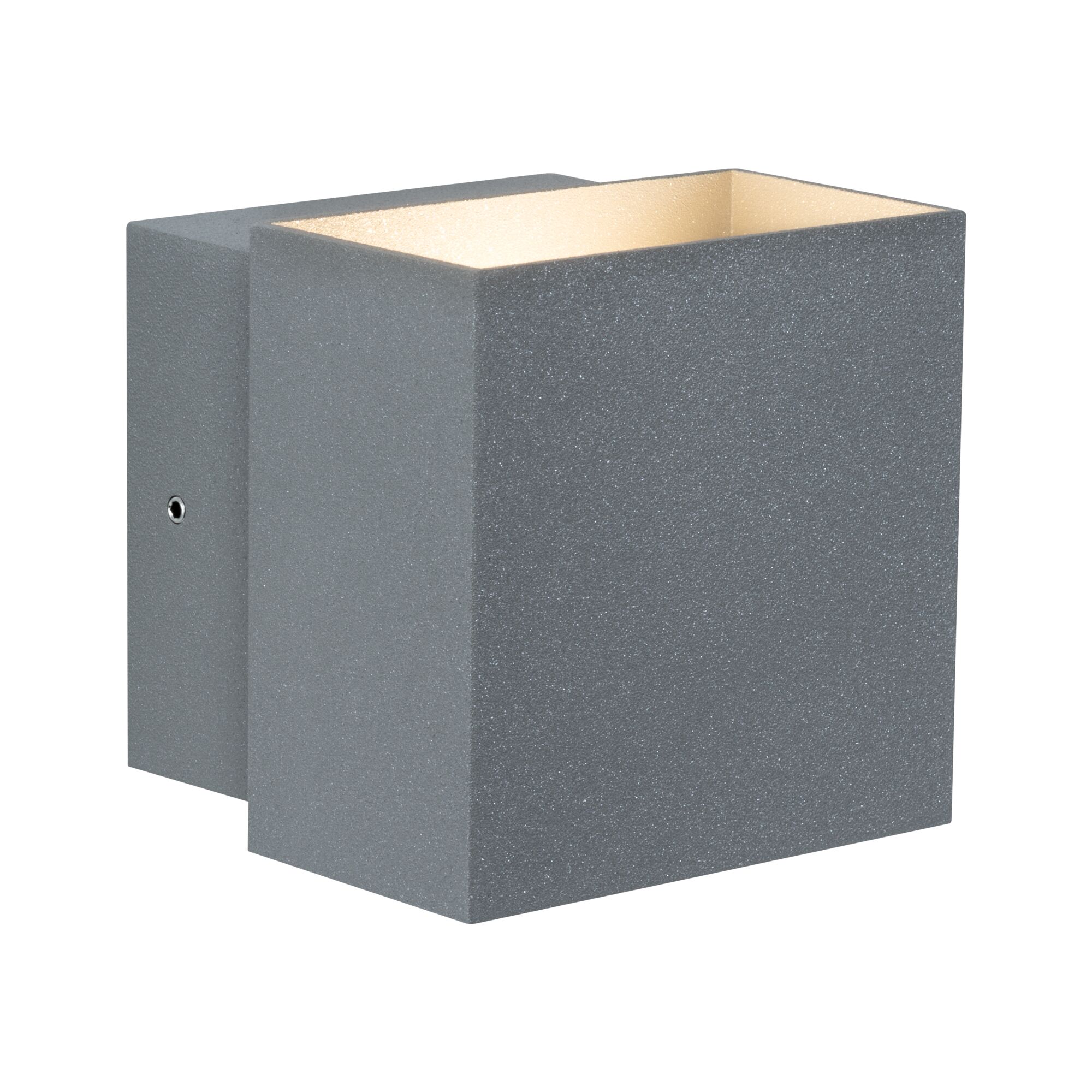 LED Wall luminaire Cybo IP65 angular 100x100mm 2700K 2x3,5W 2x200lm 230V 85° Grey Aluminium Grey square metal wall light with warm white illumination for modern indoor lighting