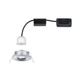 White LED recessed spotlight with silver aluminum frame and black cable for modern lighting solutions