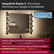 Decoratieve spiegelverlichting Regula II in hoogwaardig matzwart met LED-lampen voor badkamer