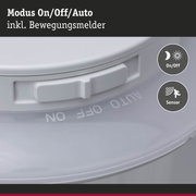 Weißer Schalter mit On/Off/Auto Modus und integriertem Bewegungssensor für Lichtsteuerung