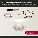 Spot encastré blanc en métal avec kit de raccordement GU10 LED, ampoule non comprise