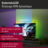 Éclairage LED RVB dynamique pour TV avec changement de couleur et contrôle de la luminosité