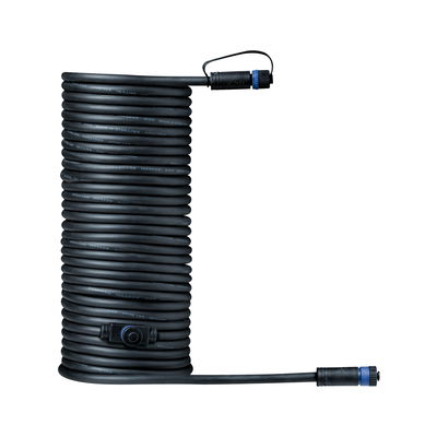 Black long connection cable with durable connectors for LED lighting systems