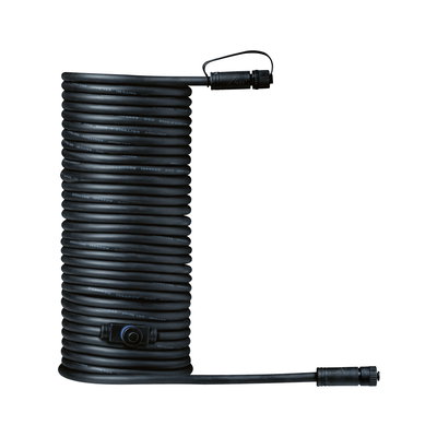 Black long connection cable with durable connectors, ideal for outdoor lighting and LED systems