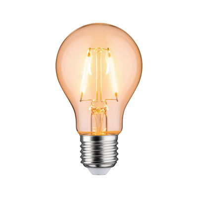 LED-lamp met warm wit licht en transparant amberkleurig glas voor energiezuinige verlichting