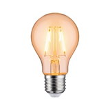 LED-Glühbirne mit warmweißem Licht und transparentem bernsteinfarbenem Glas für energiesparende Beleuchtung