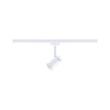 White metal LED spotlight on track system for flexible indoor lighting solutions