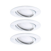 White metal recessed spotlight with adjustable tilt for flexible LED ceiling lighting