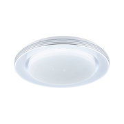 Plafonnier LED rond blanc avec effet étoilé et design moderne pour espaces de vie.