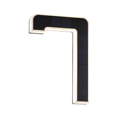 Black LED wall light with integrated light strip and solar panel for energy-efficient lighting