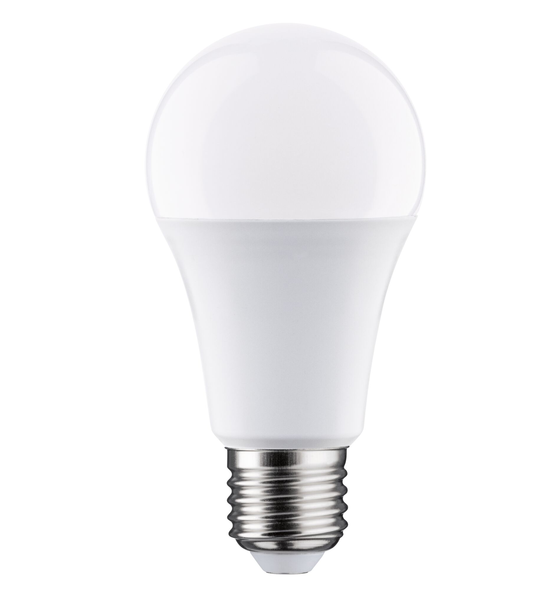 Hvid LED-pære med E27-fatning i plastik og metal til energieffektiv belysning