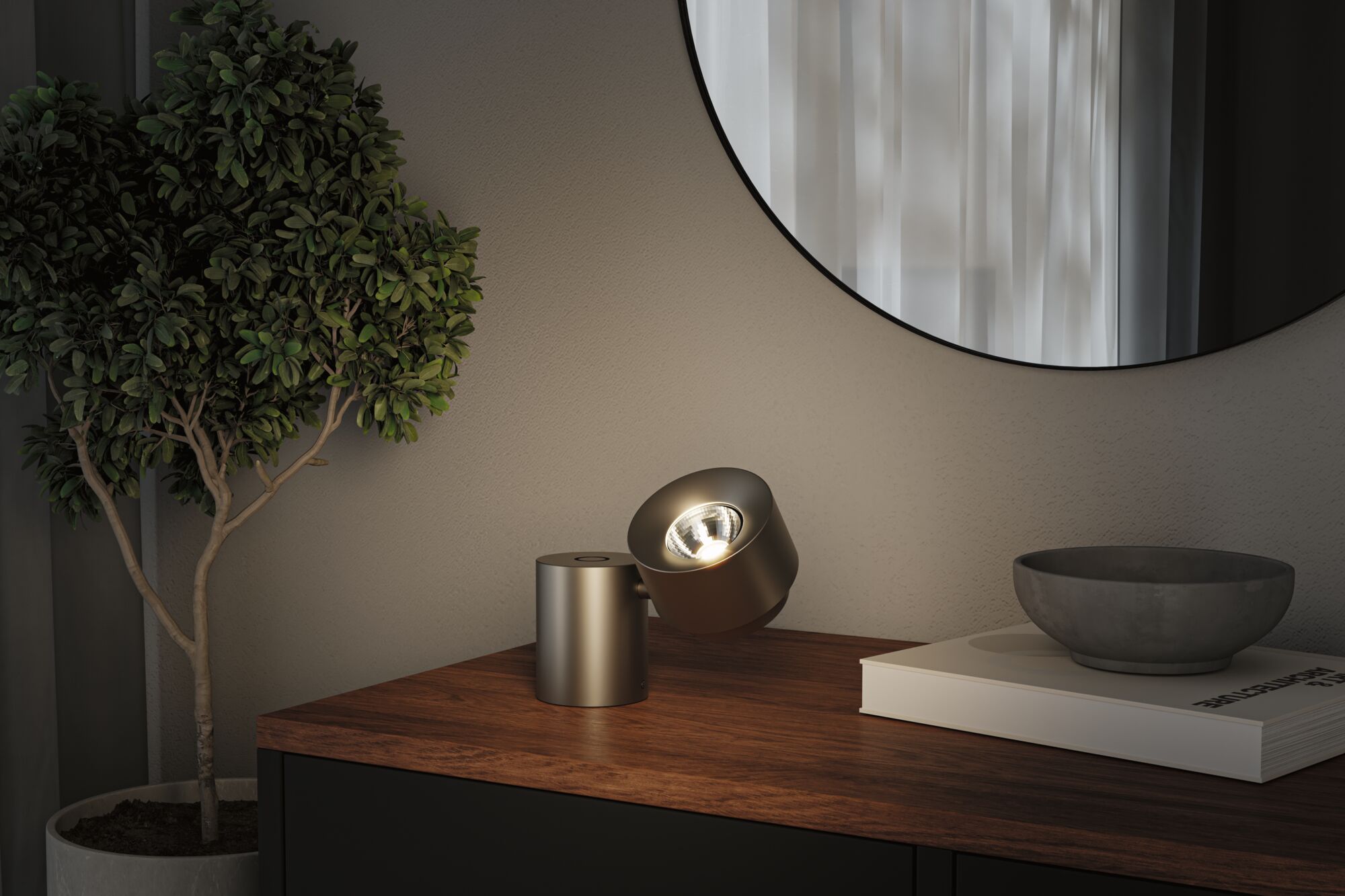 LED Table lamp 3-Step-Dim Pane 2700K 328lm 3W Titanium