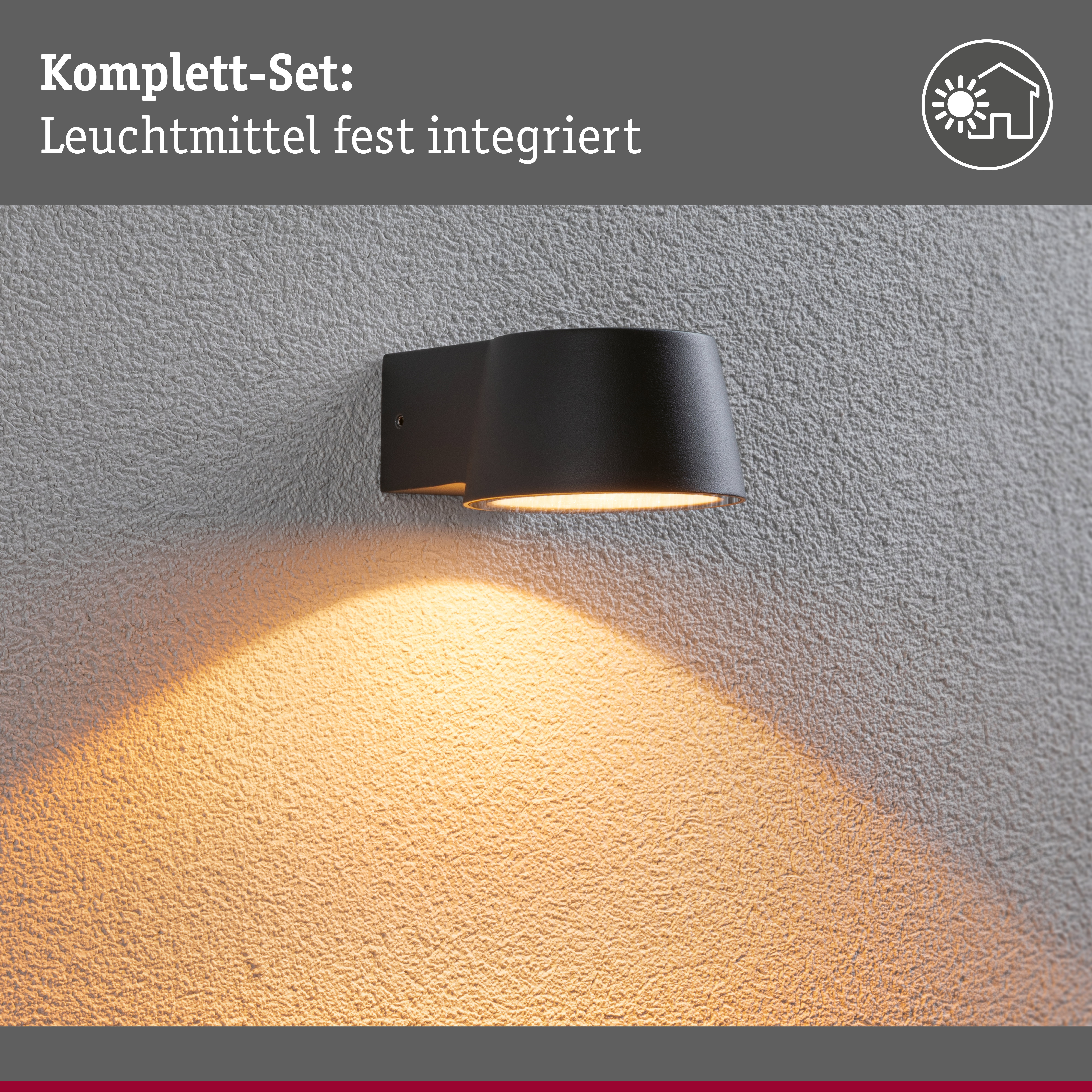 LED Außenwandleuchte Capea insektenfreundlich IP44 96x128mm 2200K 6W 550lm 230V 98° Anthrazit Aluminium