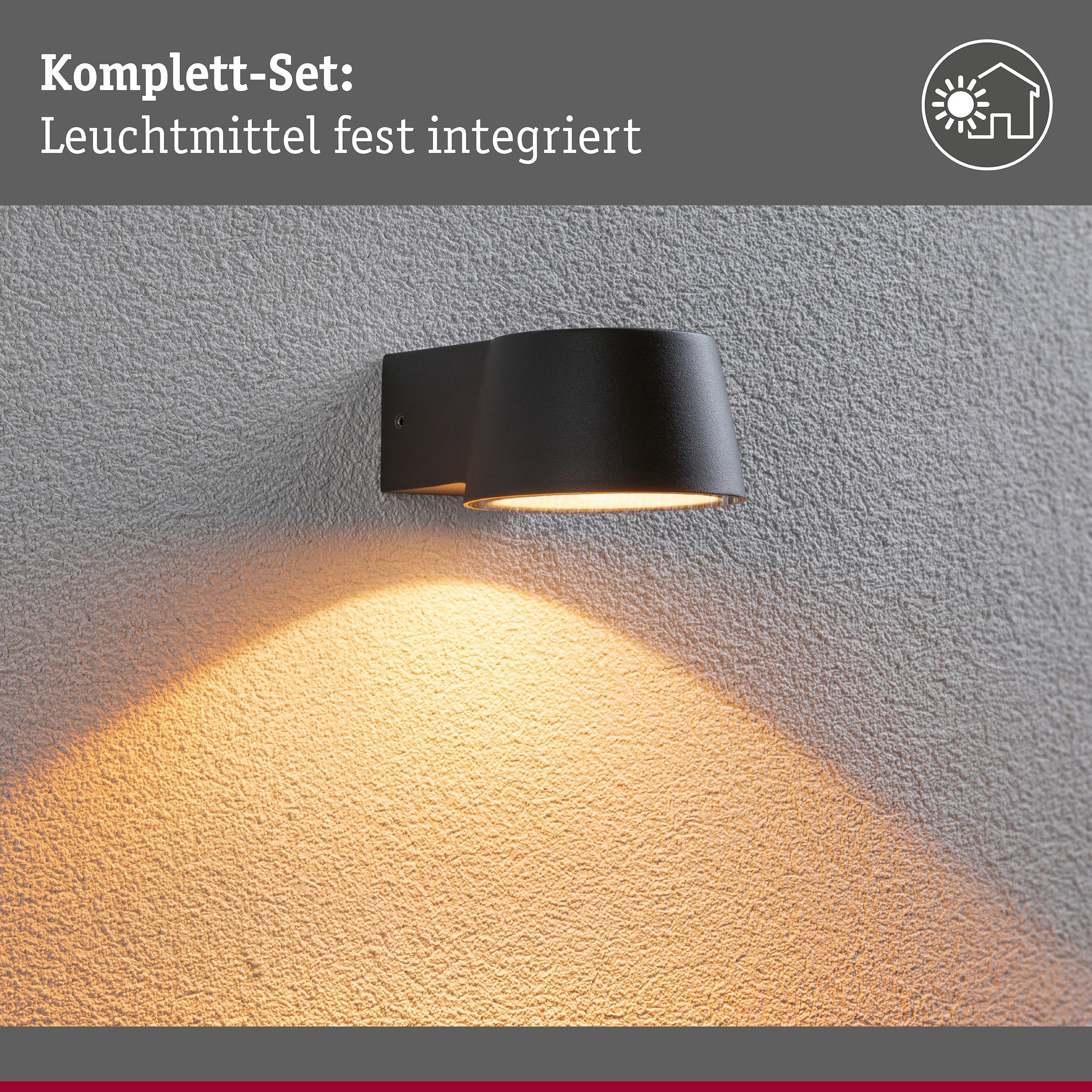 LED Außenwandleuchte Capea insektenfreundlich IP44 96x128mm 2200K 6W 550lm 230V 98° Anthrazit Aluminium