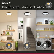 Abia 2 Deckenleuchte in Schwarz mit drei wählbaren Lichtfarben warmweiß, neutralweiß, tageslicht