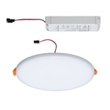 Round white LED recessed panel with white diffuser and separate driver for energy-efficient lighting