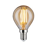 LED filament bulb with E14 base and amber glass for decorative lighting and energy saving