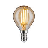 LED filament bulb with E14 base and amber glass for decorative lighting and energy saving