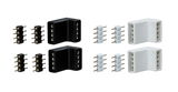 Black and white plastic LED connectors for flexible light strip connections
