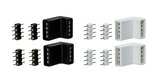 Black and white plastic LED connectors for flexible light strip connections