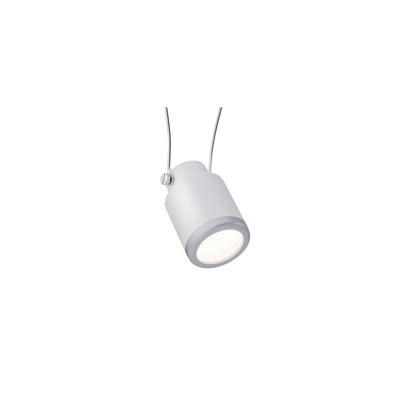 Moderner weißer LED-Seilstrahler aus Metall mit dimmbarer Lichtquelle für flexible Beleuchtung