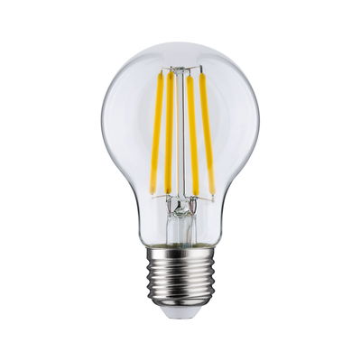 Ampoule LED classique en verre transparent avec filaments jaunes, solution d'éclairage économique
